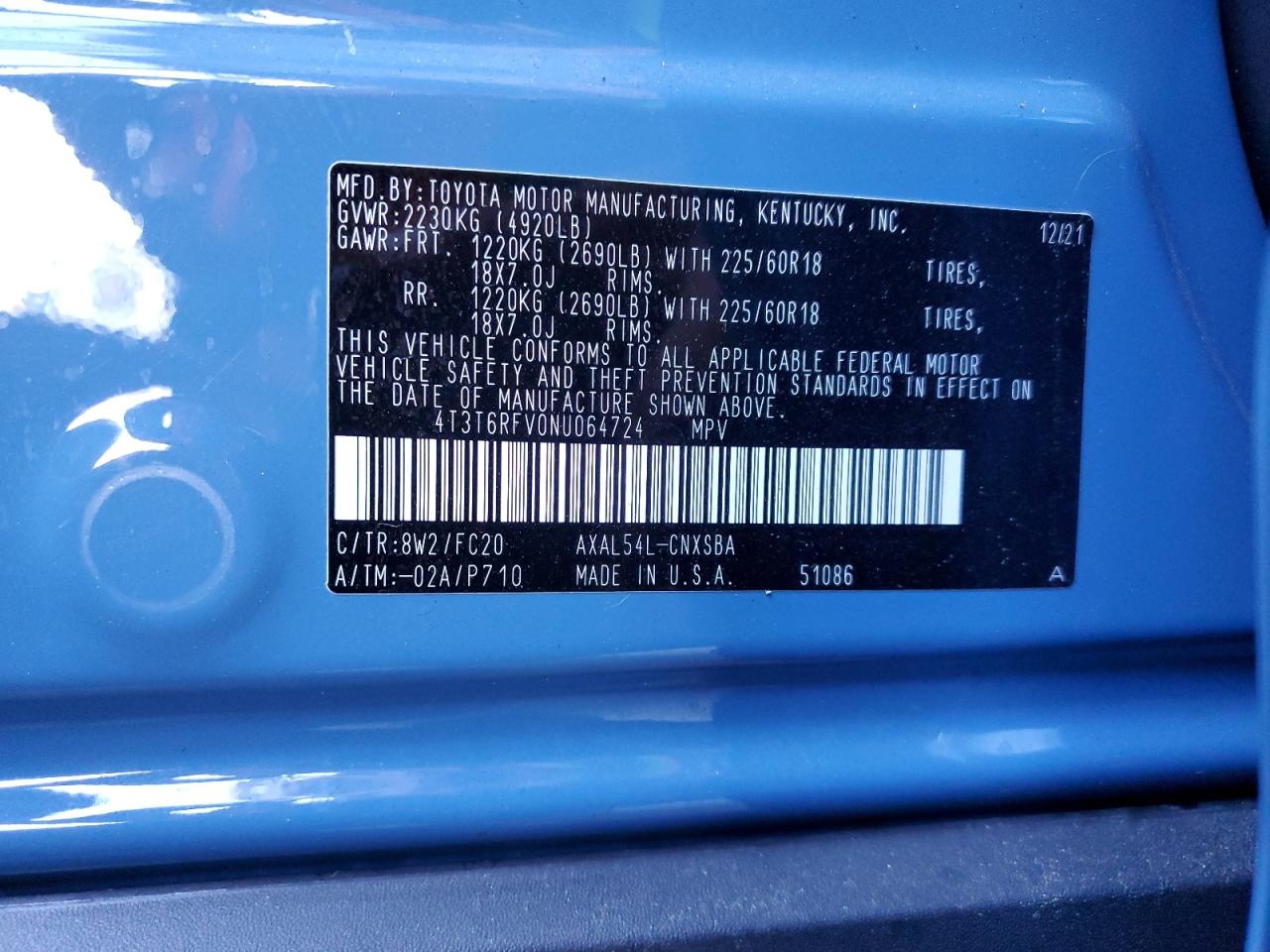 2022 Toyota Rav4 Se VIN: 4T3T6RFV0NU064724 Lot: 82197645