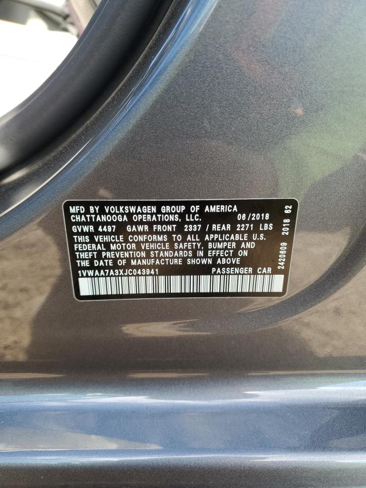 2018 Volkswagen Passat S VIN: 1VWAA7A3XJC043941 Lot: 86547805