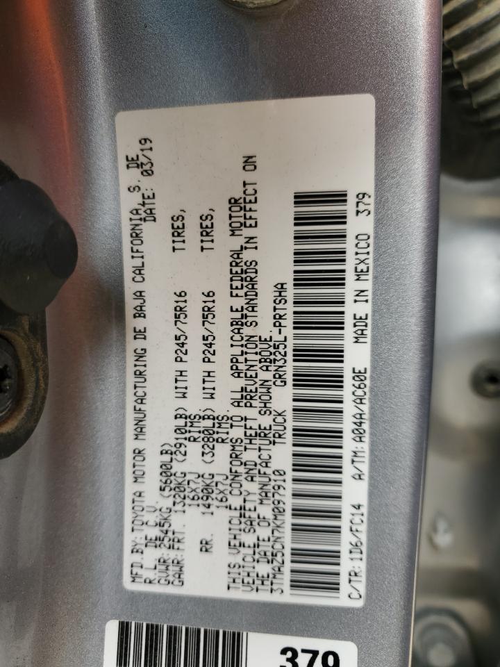 2019 Toyota Tacoma Double Cab VIN: 3TMAZ5CN7KM097910 Lot: 84942275