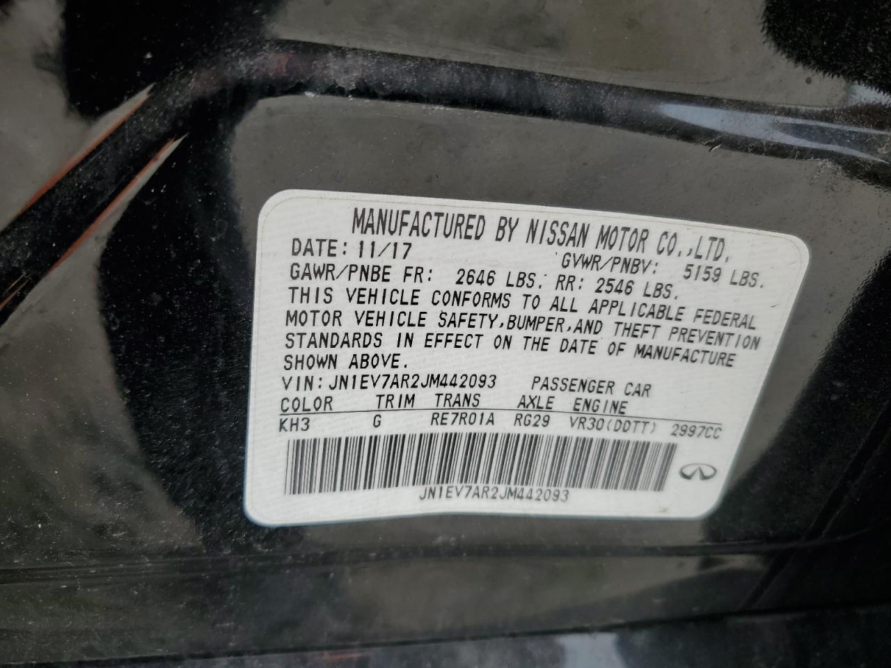 2018 Infiniti Q50 Luxe VIN: JN1EV7AR2JM442093 Lot: 82591805