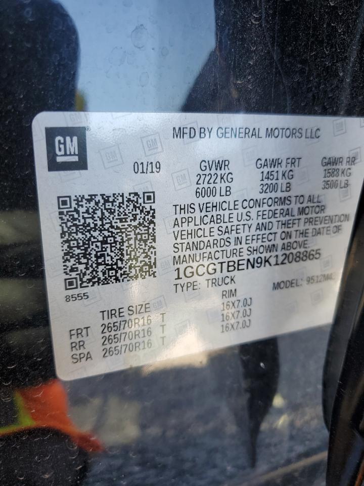 2019 Chevrolet Colorado VIN: 1GCGTBEN9K1208865 Lot: 82213795