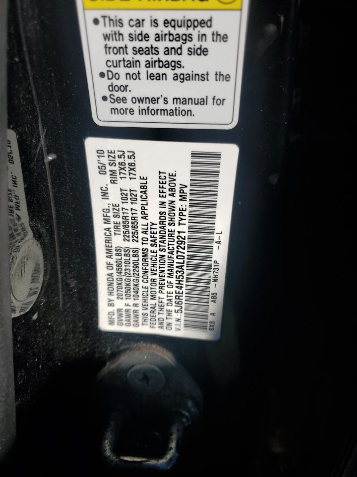 2010 Honda Cr-V Ex VIN: 5J6RE4H53AL072921 Lot: 82580655