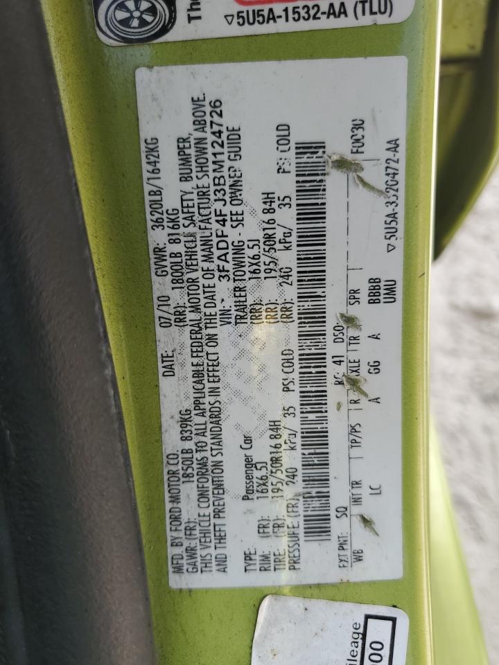 2011 Ford Fiesta Ses VIN: 3FADP4FJ3BM124726 Lot: 89543385