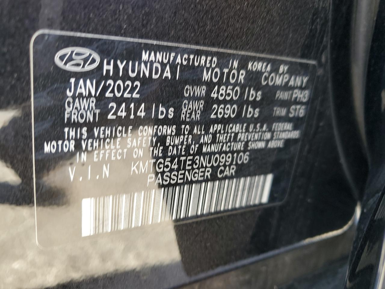 2022 Genesis G70 Base VIN: KMTG54TE3NU099106 Lot: 86132395