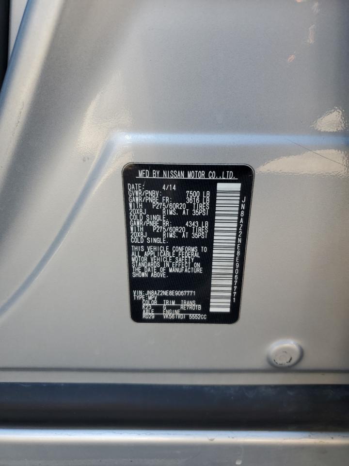 2014 Infiniti Qx80 VIN: JN8AZ2NE8E9067771 Lot: 91064505