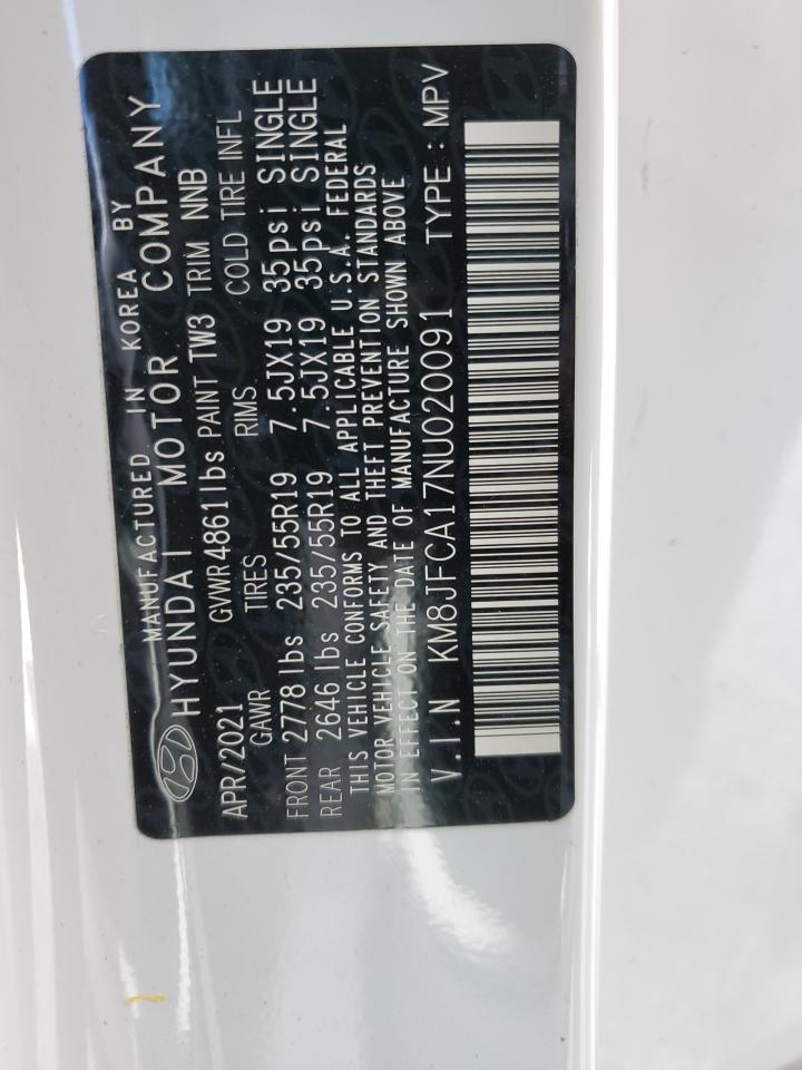 2022 Hyundai Tucson Sel Convenience VIN: KM8JFCA17NU020091 Lot: 84978375