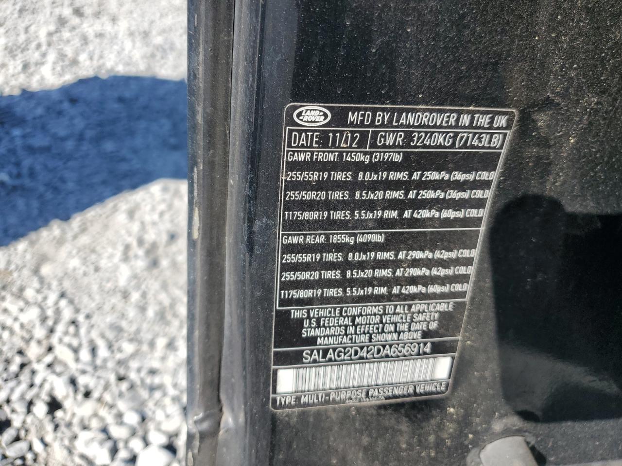 2013 Land Rover Lr4 Hse VIN: SALAG2D42DA656914 Lot: 85307975