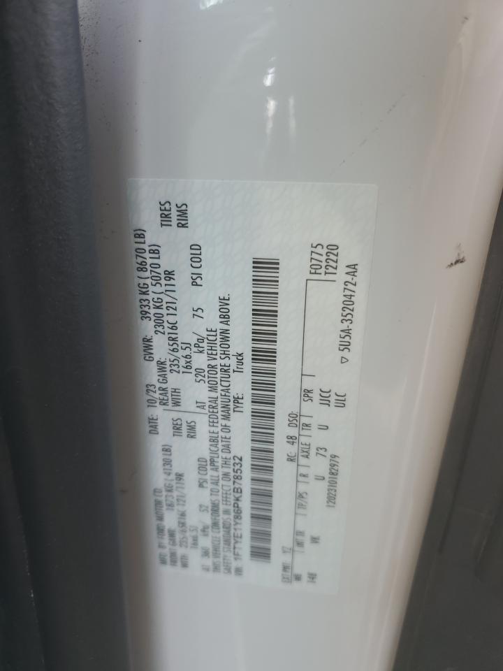 2023 Ford Transit T-150 VIN: 1FTYE1Y86PKB78532 Lot: 86840135