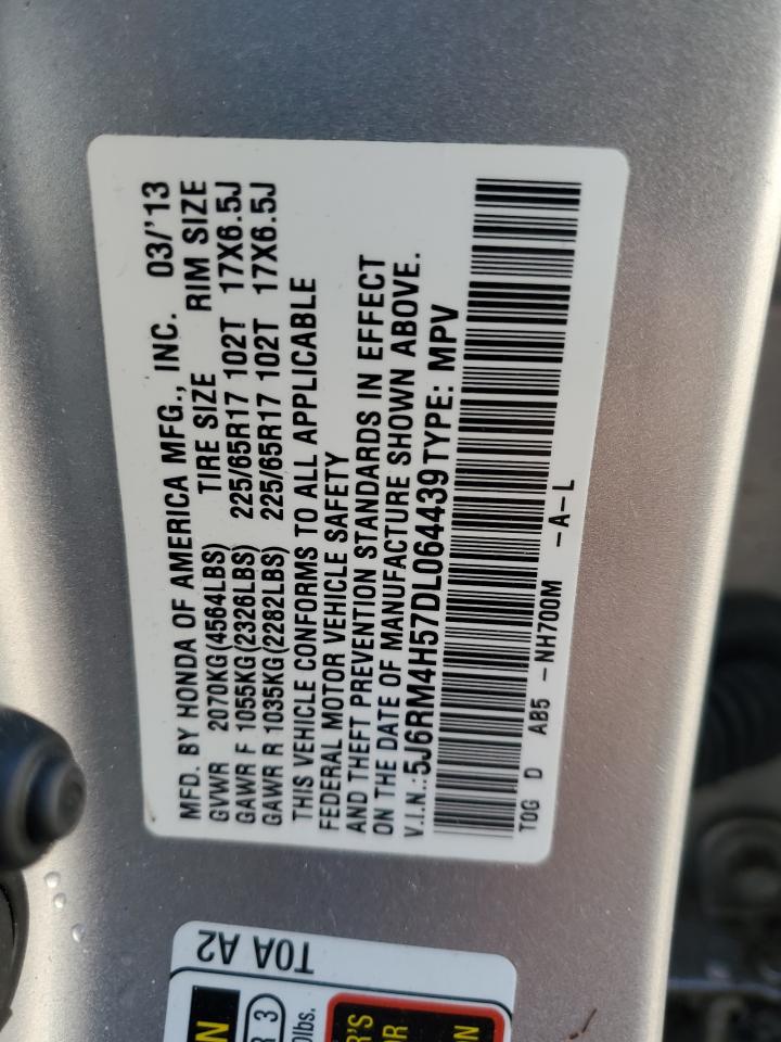 2013 Honda Cr-V Ex VIN: 5J6RM4H57DL064439 Lot: 85574445