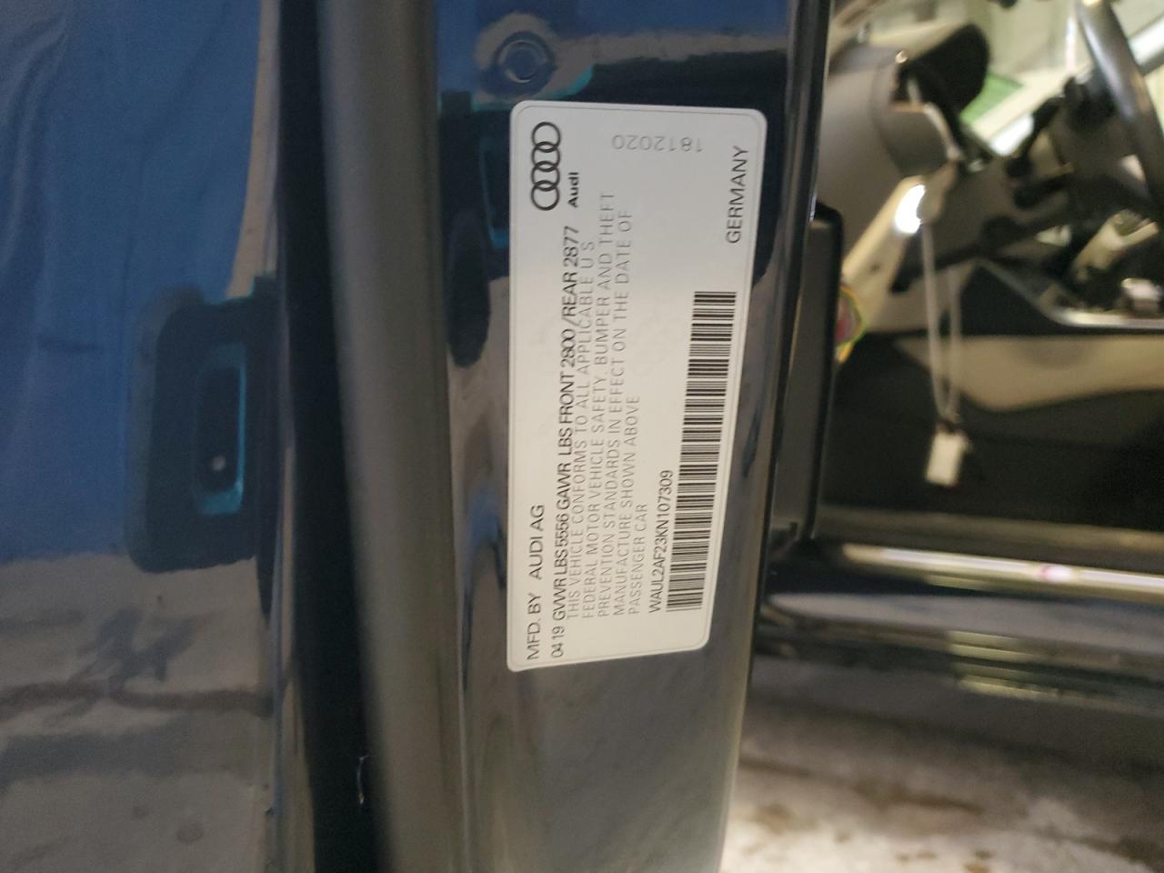 2019 Audi A6 Premium Plus VIN: WAUL2AF23KN107309 Lot: 90399905