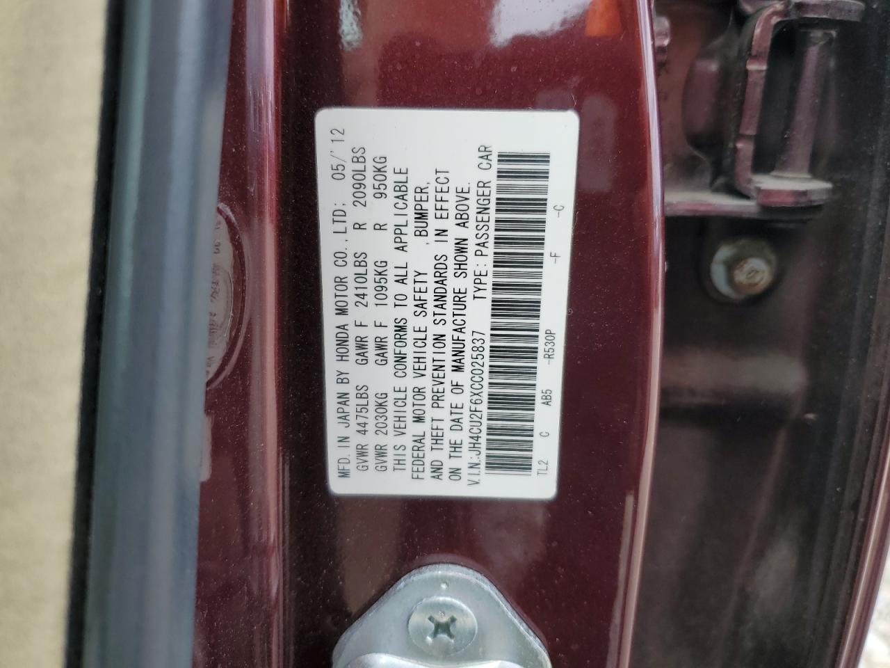 2012 Acura Tsx Tech VIN: JH4CU2F6XCC025837 Lot: 84208975