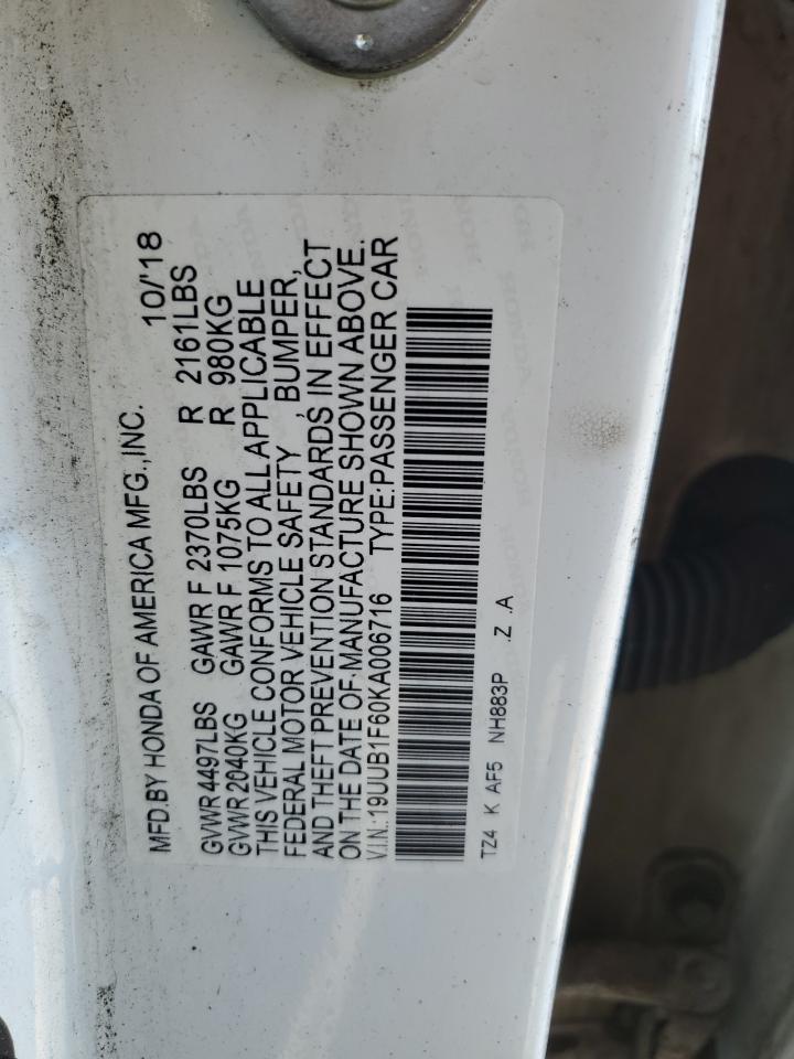 2019 Acura Tlx Technology VIN: 19UUB1F60KA006716 Lot: 84980305