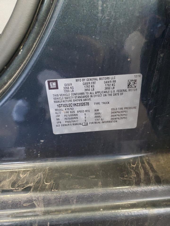 2017 GMC Sierra K1500 VIN: 1GTV2LEC1HZ202678 Lot: 85687625