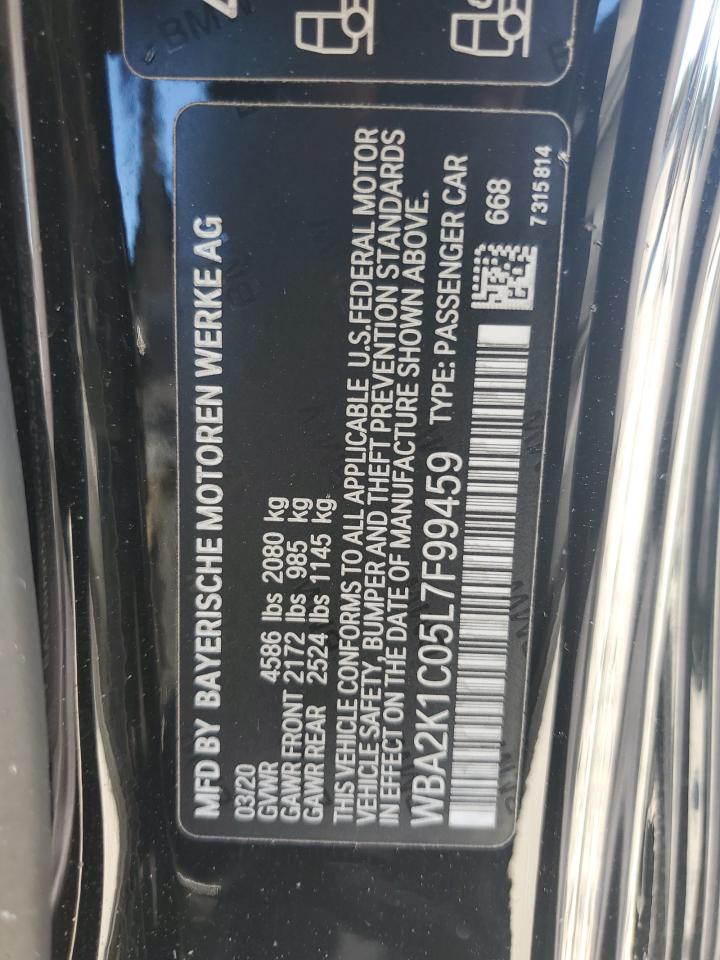 2020 BMW 230Xi VIN: WBA2K1C05L7F99459 Lot: 82527445