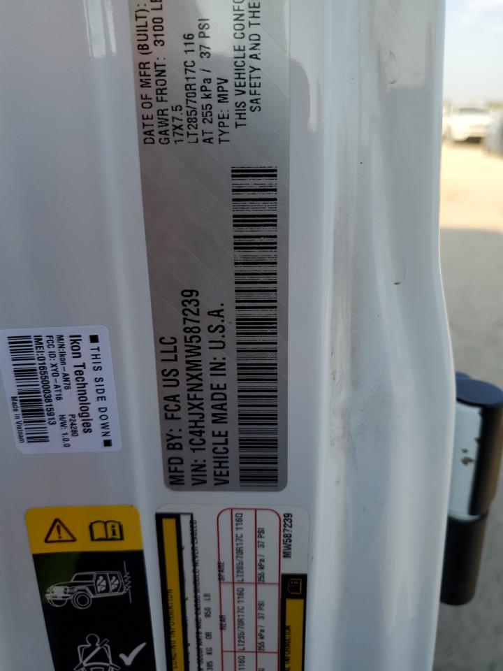 2021 Jeep Wrangler Unlimited Rubicon VIN: 1C4HJXFNXMW587239 Lot: 85169655