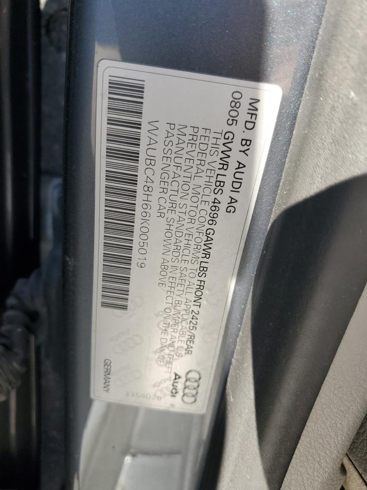 2006 Audi A4 S-Line 1.8 Turbo VIN: WAUBC48H66K005019 Lot: 89659665