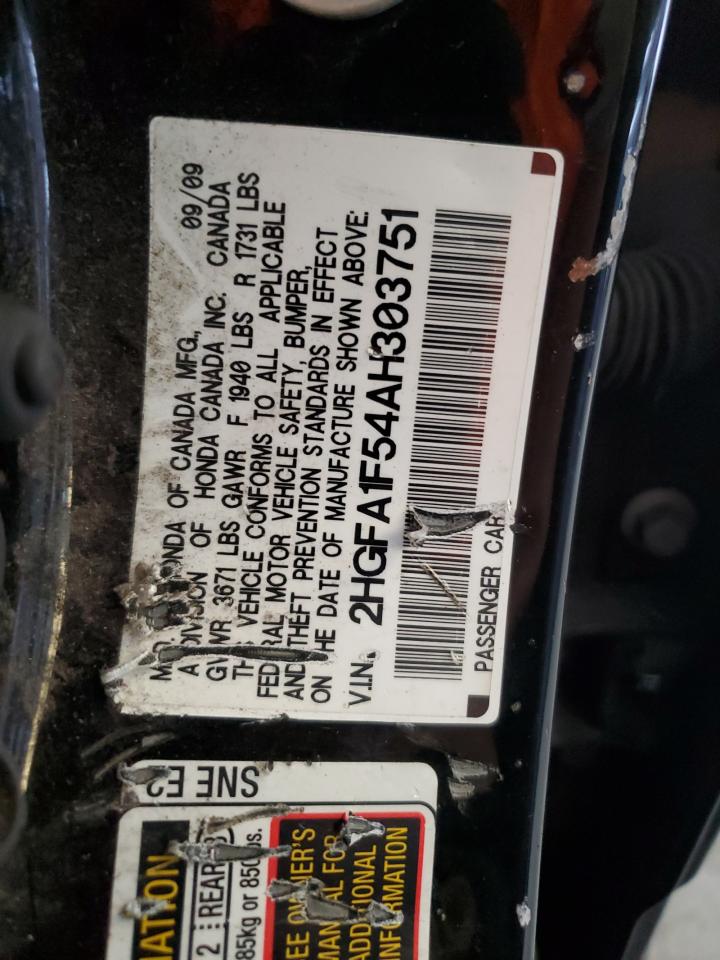 2010 Honda Civic Lx VIN: 2HGFA1F54AH303751 Lot: 81878965