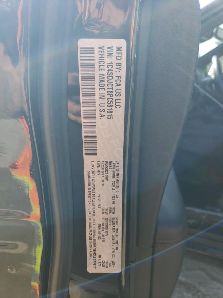 2023 Dodge Durango R/T VIN: 1C4SDJCT8PC581815 Lot: 82401355