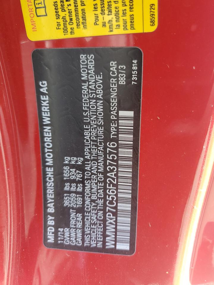 2015 Mini Cooper S VIN: WMWXP7C56F2A37576 Lot: 90113055