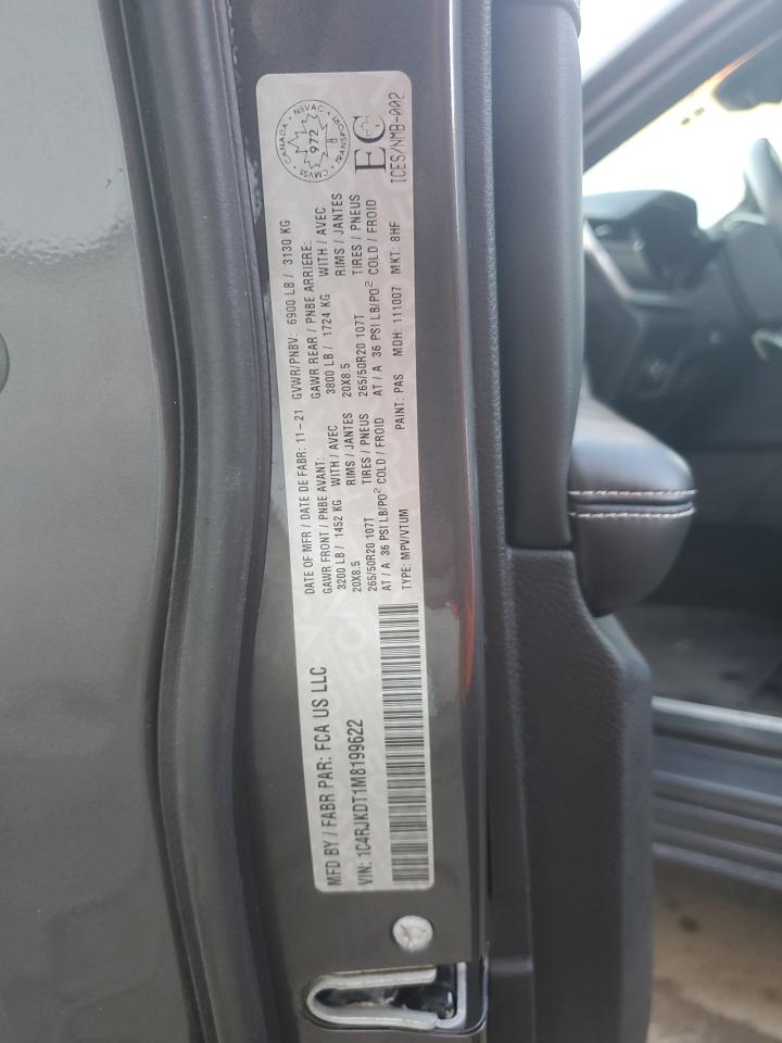 2021 Jeep Grand Cherokee L Overland VIN: 1C4RJKDT1M8199622 Lot: 85666985