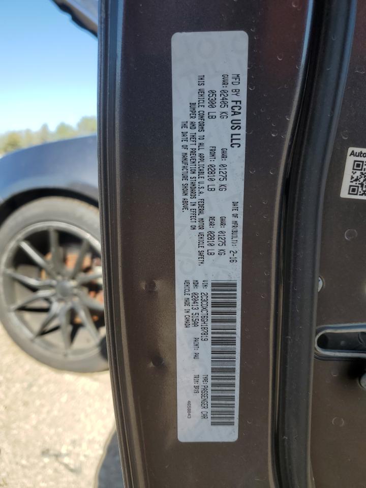 2016 Dodge Charger R/T VIN: 2C3CDXCT6GH187819 Lot: 86842445