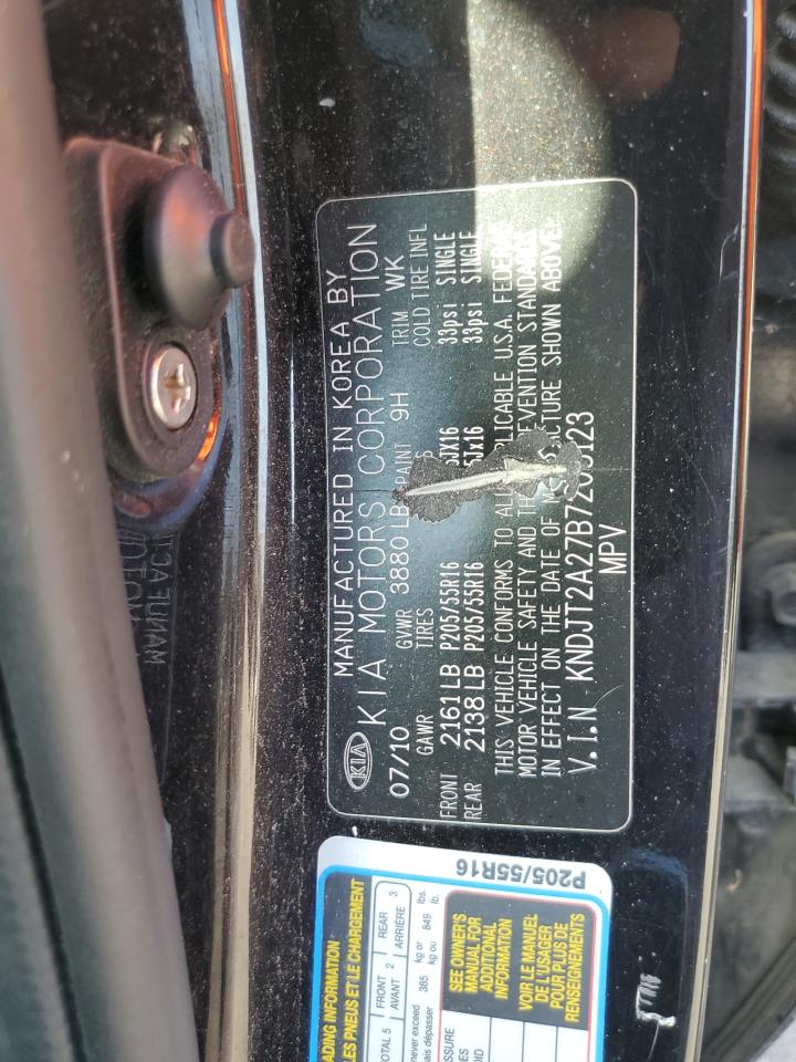 2011 Kia Soul + VIN: KNDJT2A27B7205123 Lot: 85647505