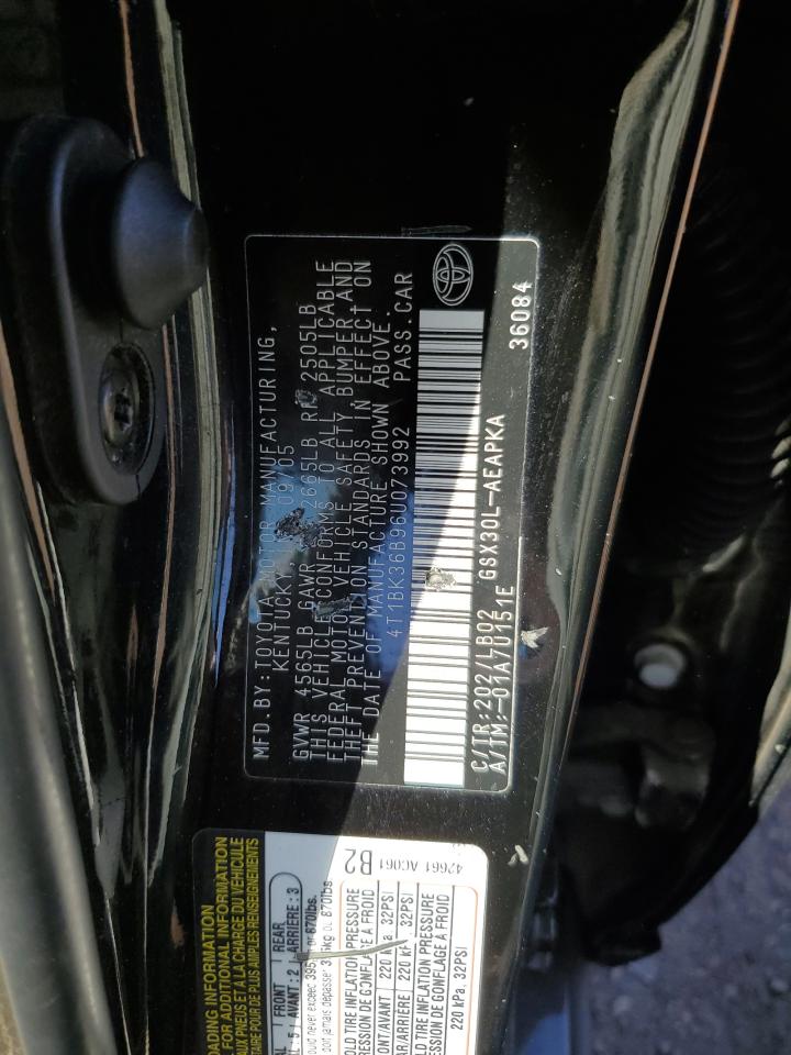 2006 Toyota Avalon Xl VIN: 4T1BK36B96U073992 Lot: 84921565