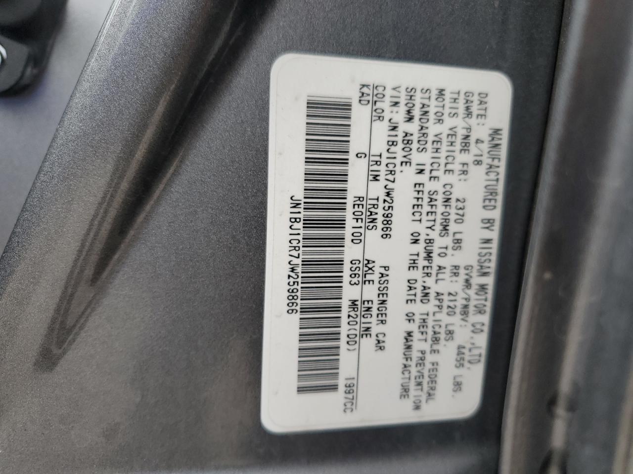 2018 Nissan Rogue Sport S VIN: JN1BJ1CR7JW259866 Lot: 82702265