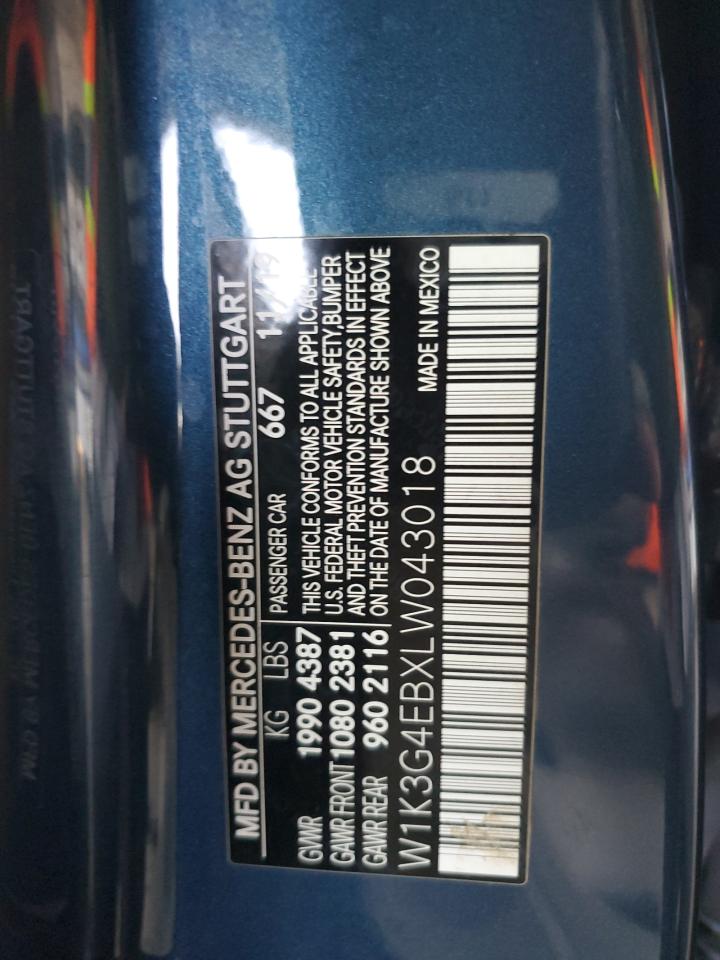 2020 Mercedes-Benz A 220 VIN: W1K3G4EBXLW043018 Lot: 87303295