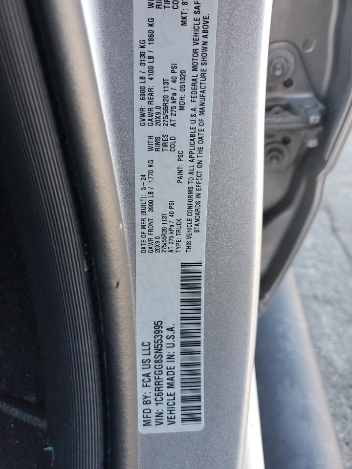 2025 Ram 1500 Tradesman VIN: 1C6RRFGG8SN553995 Lot: 89714575