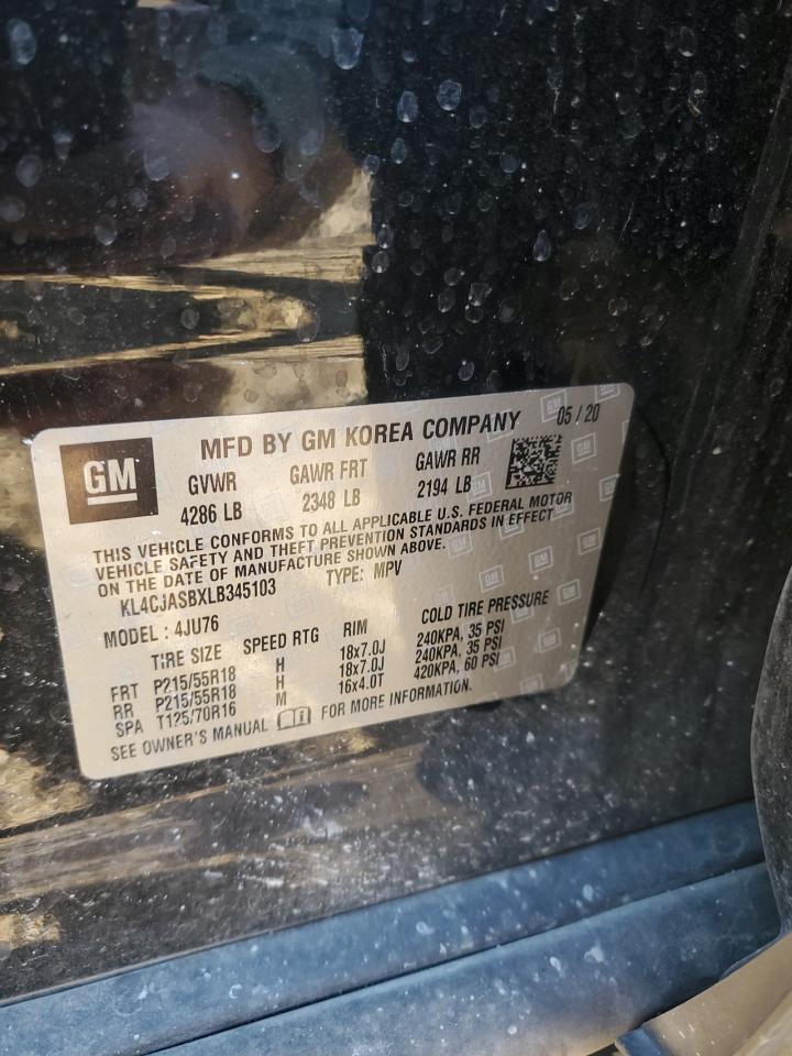 2020 Buick Encore Preferred VIN: KL4CJASBXLB345103 Lot: 85910795