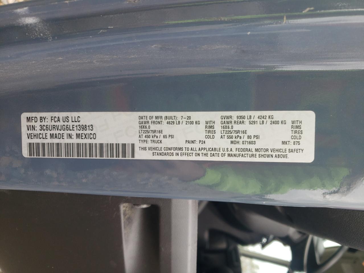 Фото: 3C6URVJG6LE139813