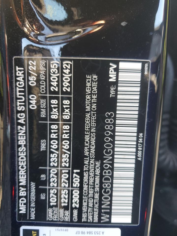 2022 Mercedes-Benz Glc 300 VIN: W1N0G8DB9NG099883 Lot: 90677365