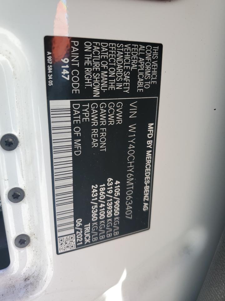 2021 Mercedes-Benz Sprinter 2500 VIN: W1Y40CHY6MT063407 Lot: 85883245