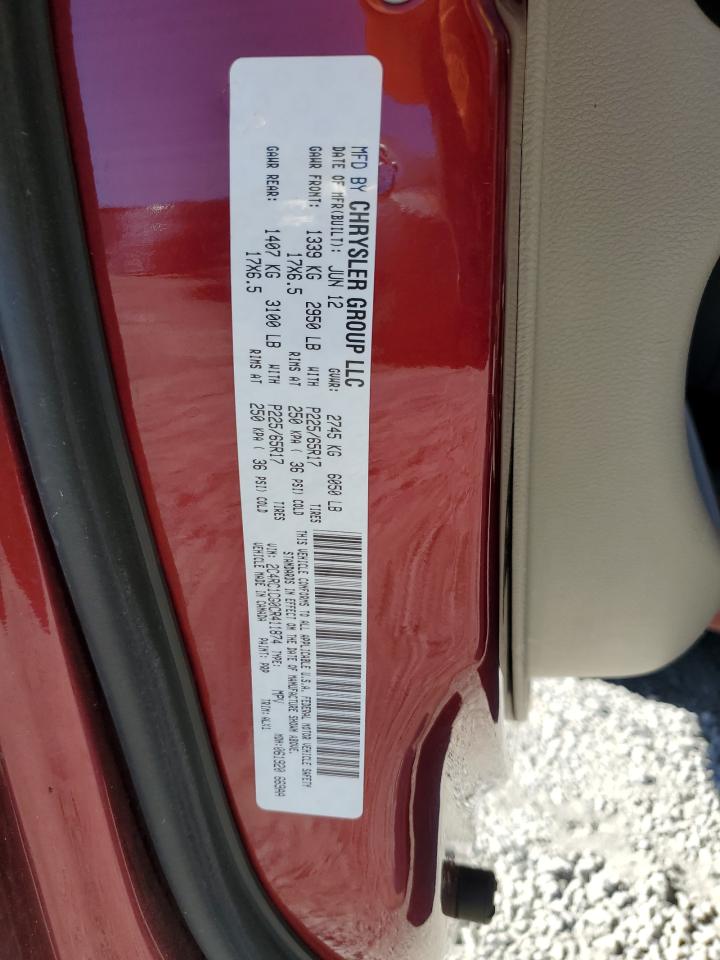 2012 Chrysler Town & Country Touring L VIN: 2C4RC1CG0CR411874 Lot: 82452855