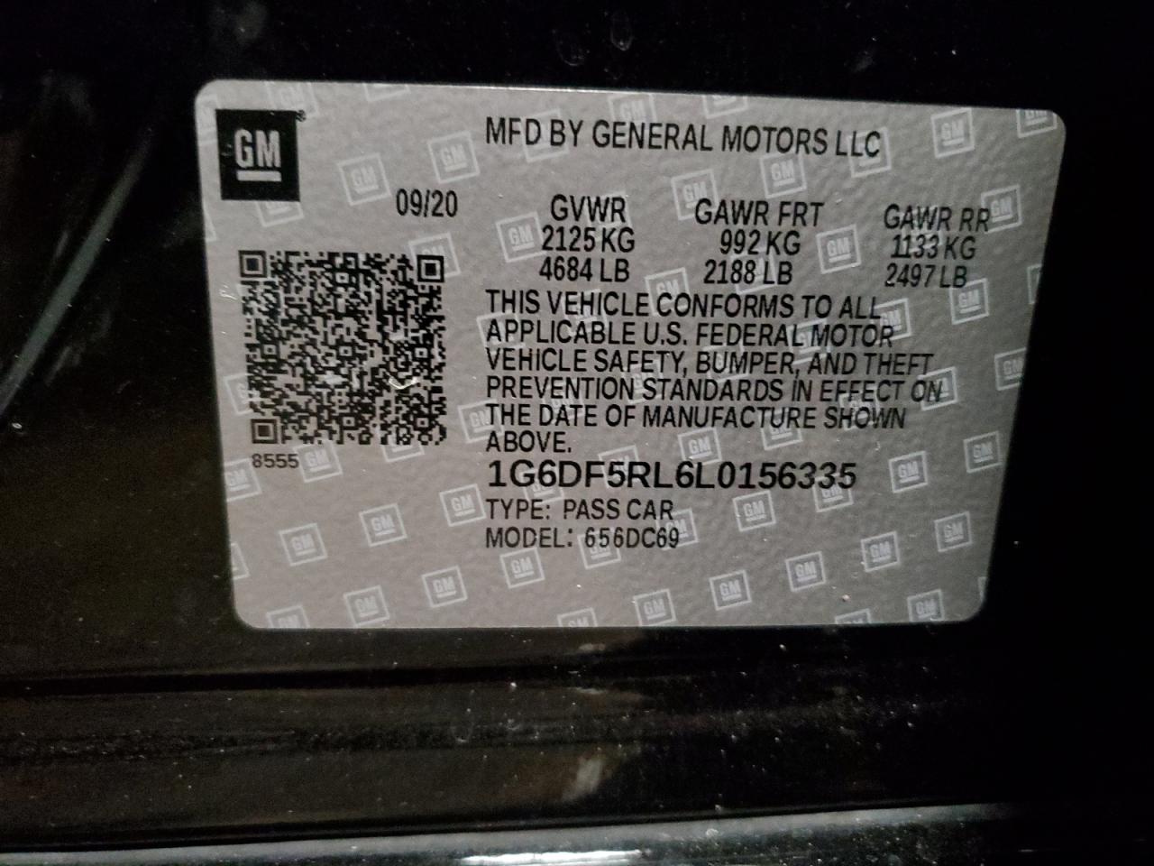 2020 Cadillac Ct4 Premium Luxury VIN: 1G6DF5RL6L0156335 Lot: 91335965