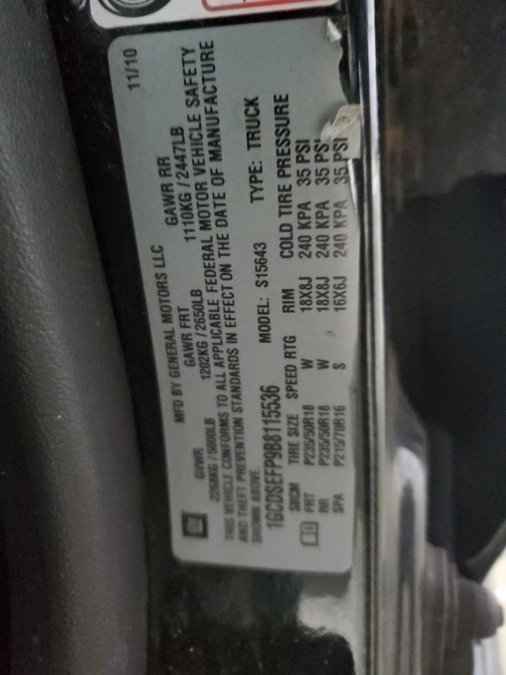 2011 Chevrolet Colorado Lt VIN: 1GCDSEFP9B8115536 Lot: 85730965