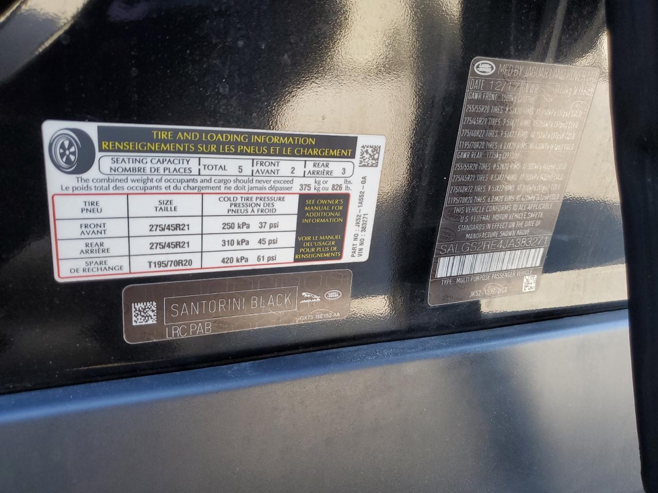 2018 Land Rover Range Rover Supercharged VIN: SALGS2RE4JA383271 Lot: 86464675