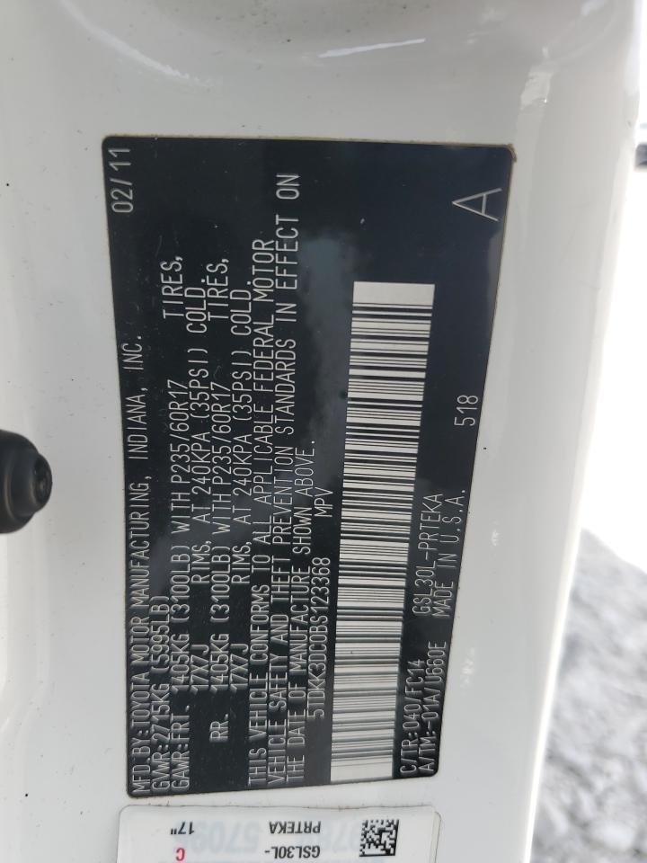 2011 Toyota Sienna Le VIN: 5TDKK3DC0BS123368 Lot: 81385665