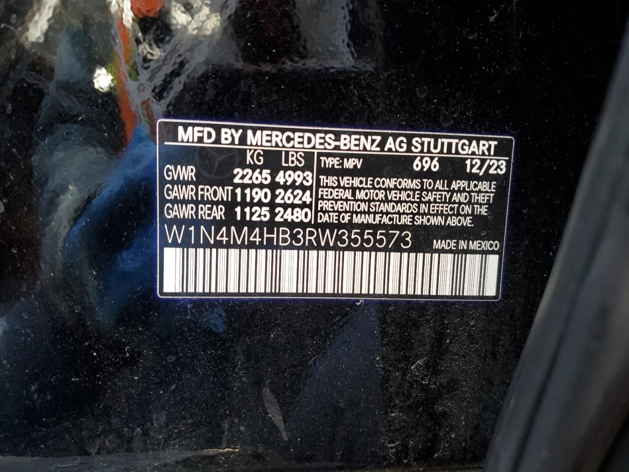 2024 Mercedes-Benz Glb 250 4Matic VIN: W1N4M4HB3RW355573 Lot: 82638915