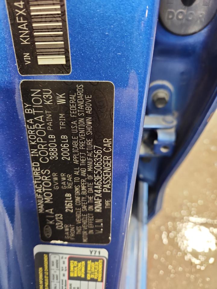 2014 Kia Forte Lx VIN: KNAFX4A63E5063567 Lot: 84642925