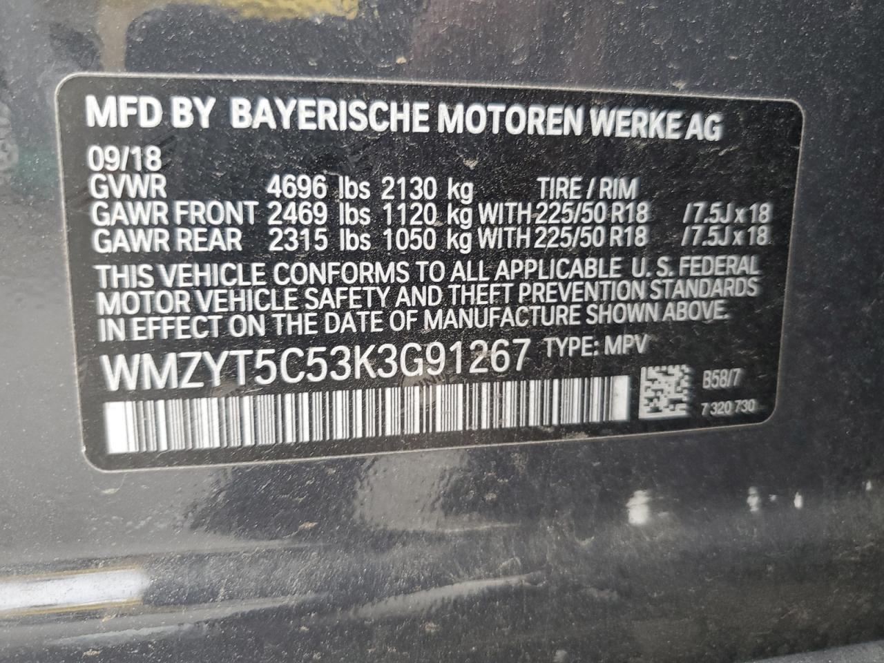 2019 Mini Cooper S Countryman All4 VIN: WMZYT5C53K3G91267 Lot: 89604095