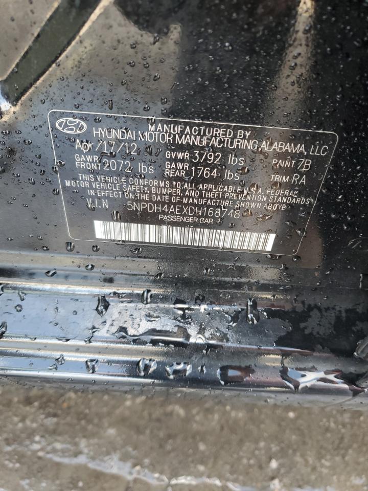 2013 Hyundai Elantra Gls VIN: 5NPDH4AEXDH168748 Lot: 85931355