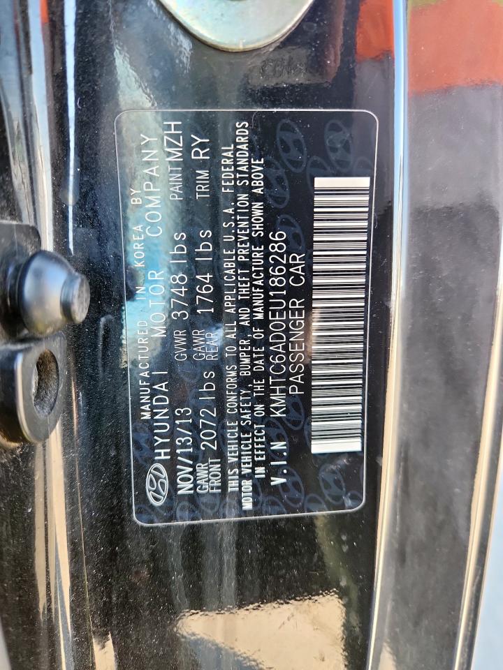 2014 Hyundai Veloster VIN: KMHTC6AD0EU186286 Lot: 82402835