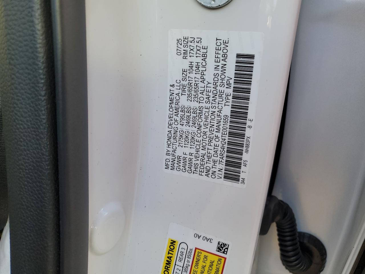 2026 Honda Cr-V Lx VIN: 7FARS4H24TE001659 Lot: 90088345