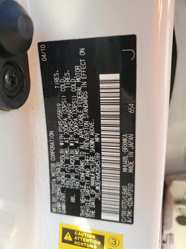 2010 Toyota Highlander Hybrid Limited VIN: JTEJW3EH6A2045769 Lot: 84653265