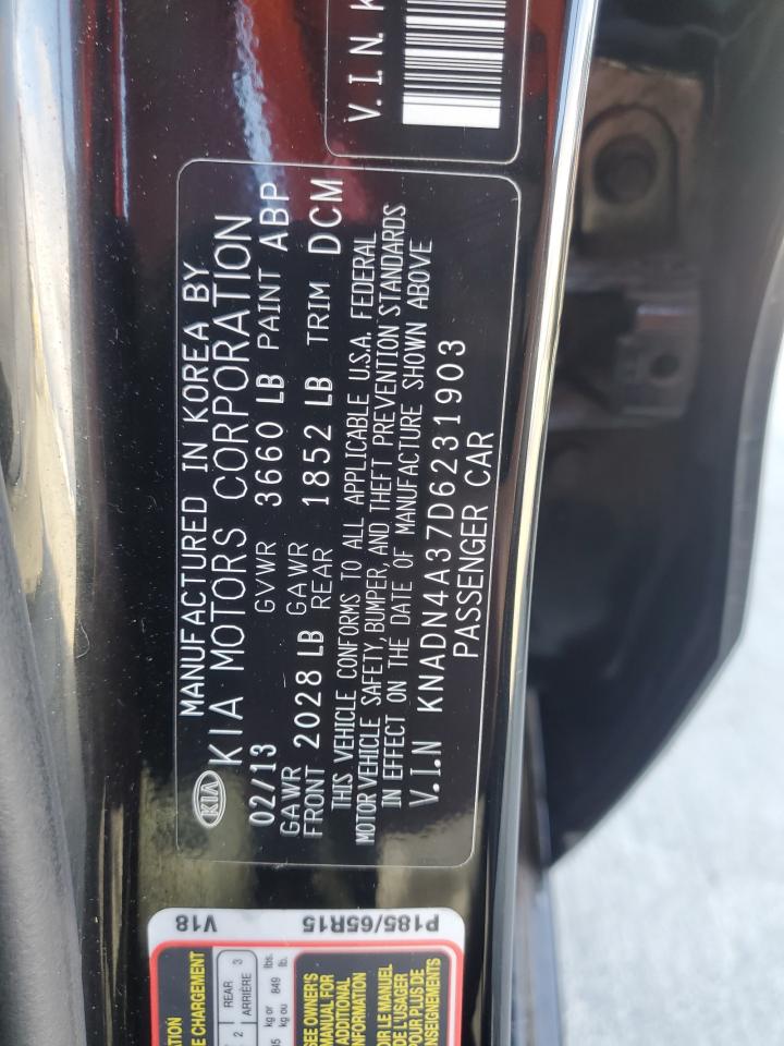 2013 Kia Rio Ex VIN: KNADN4A37D6231903 Lot: 82355815