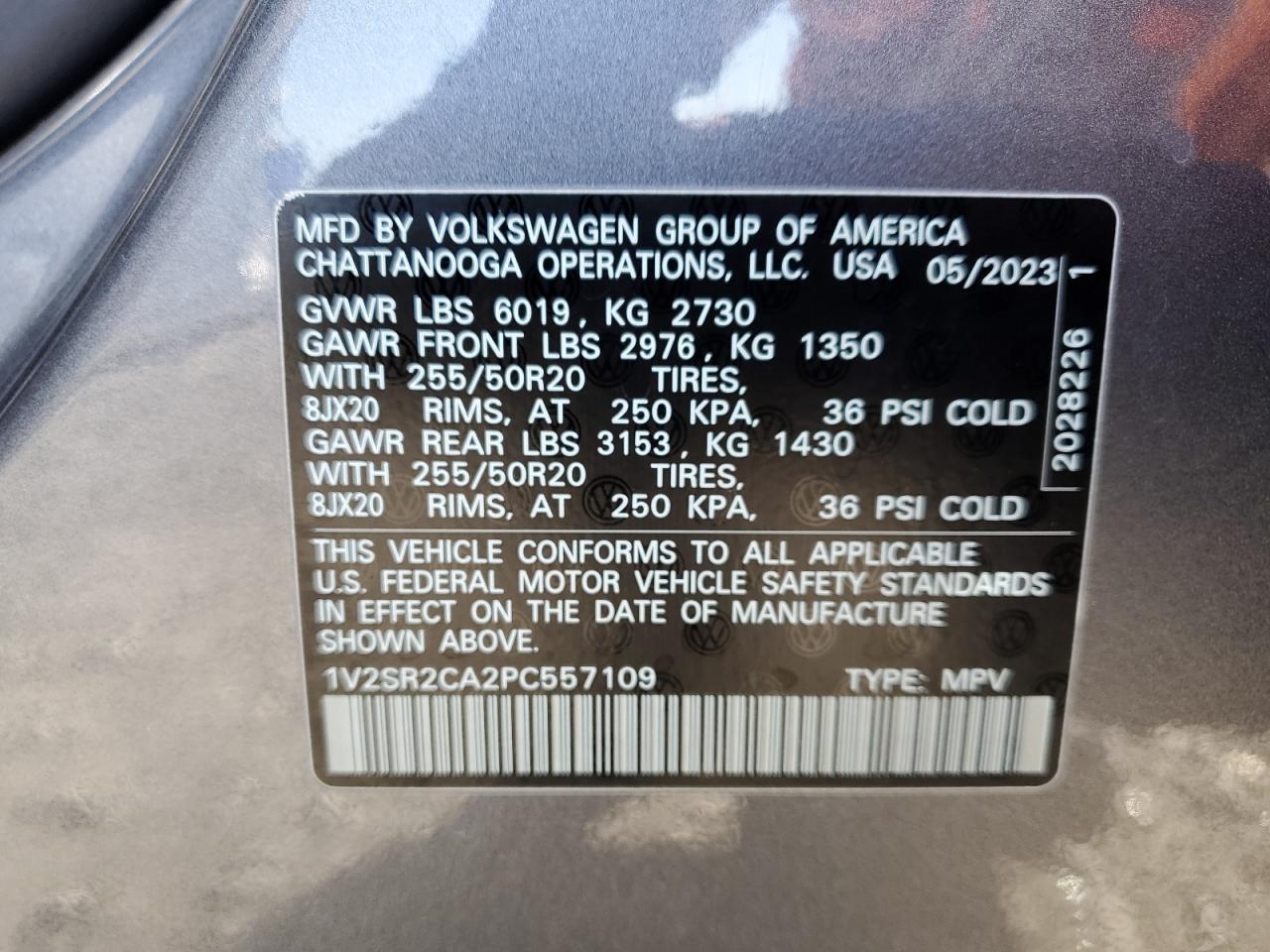 2023 Volkswagen Atlas Sel R-Line VIN: 1V2SR2CA2PC557109 Lot: 85317795