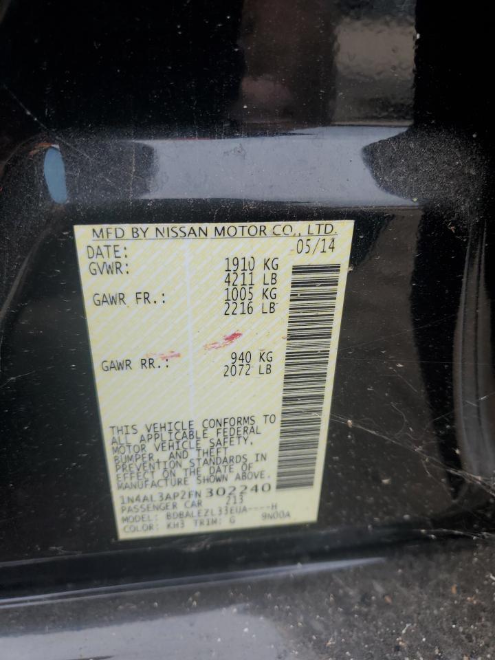 2015 Nissan Altima 2.5 VIN: 1N4AL3AP2FN302240 Lot: 82496425