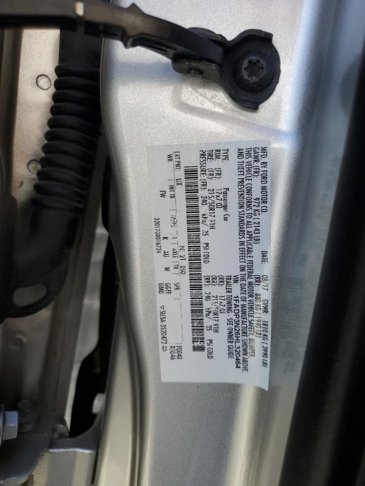 2017 Ford Focus Titanium VIN: 1FADP3N26HL320464 Lot: 82304745